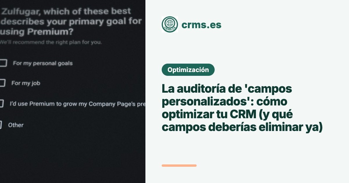 Auditoría campos personalizados CRM optimización