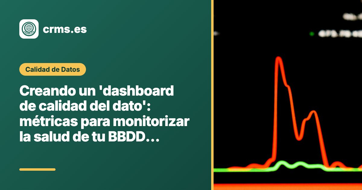 Dashboard calidad dato métricas BBDD CRM